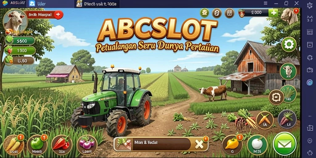 Tangkapan layar gameplay menunjukkan ladang yang subur dan aktif.