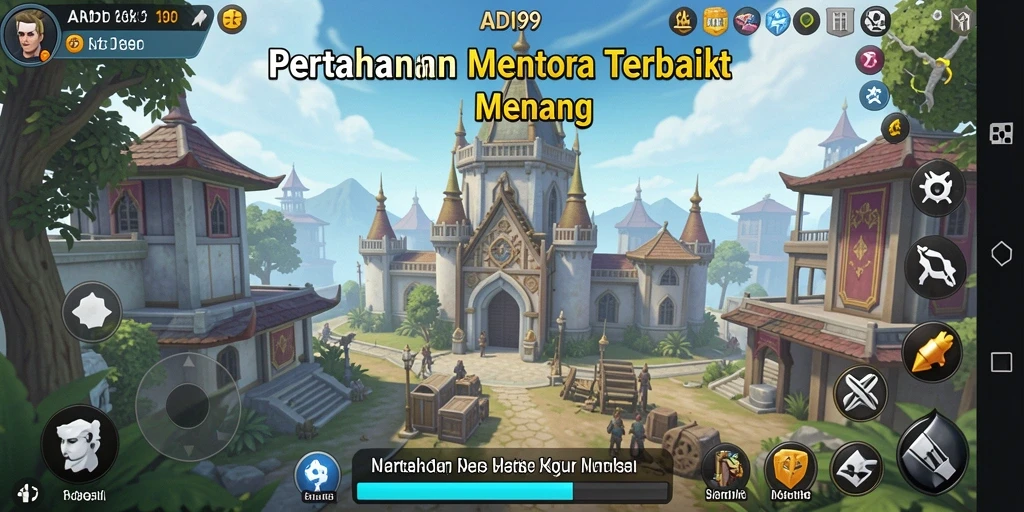 Tampilan menarik selama gameplay Tower Defense ADI99.