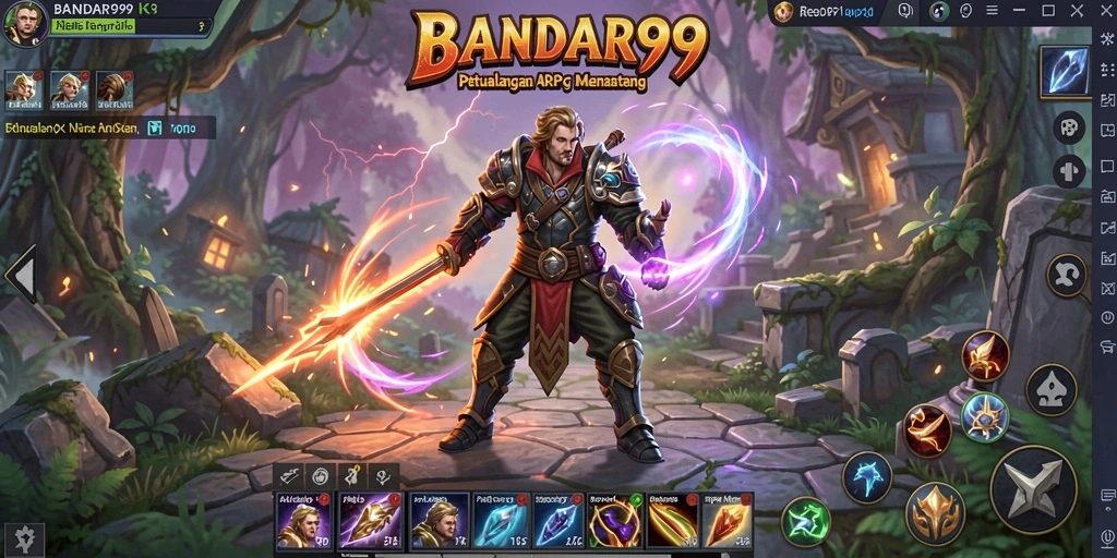 Screenshot BANDAR99 menunjukkan karakter beraksi dalam pertempuran ARPG yang seru.