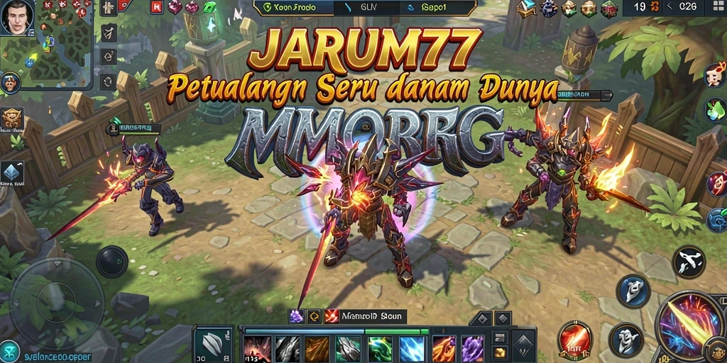 Tampilan gameplay mengesankan dari JARUM77 dalam petualangan MMORPG.
