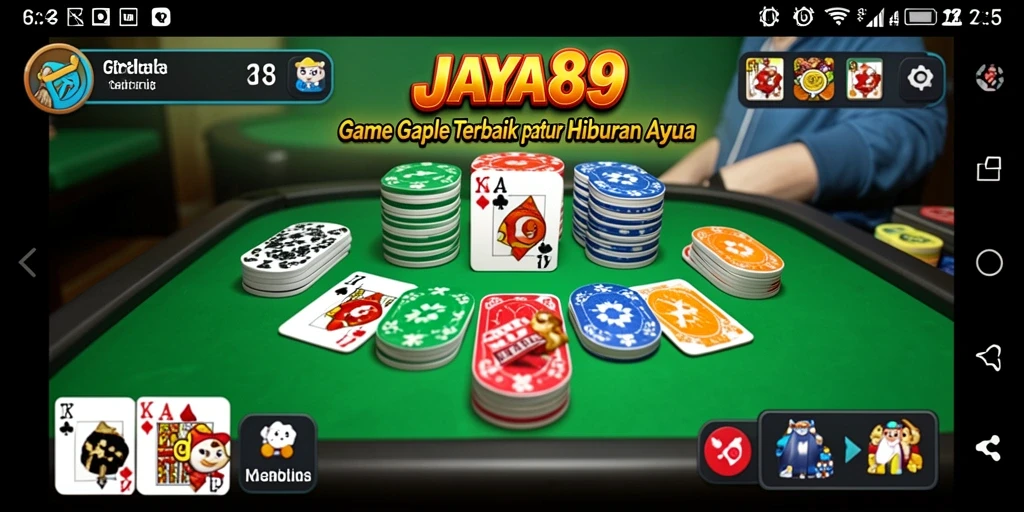 Tampilan gameplay seru dalam JAYA89, nikmati permainan Gaple.