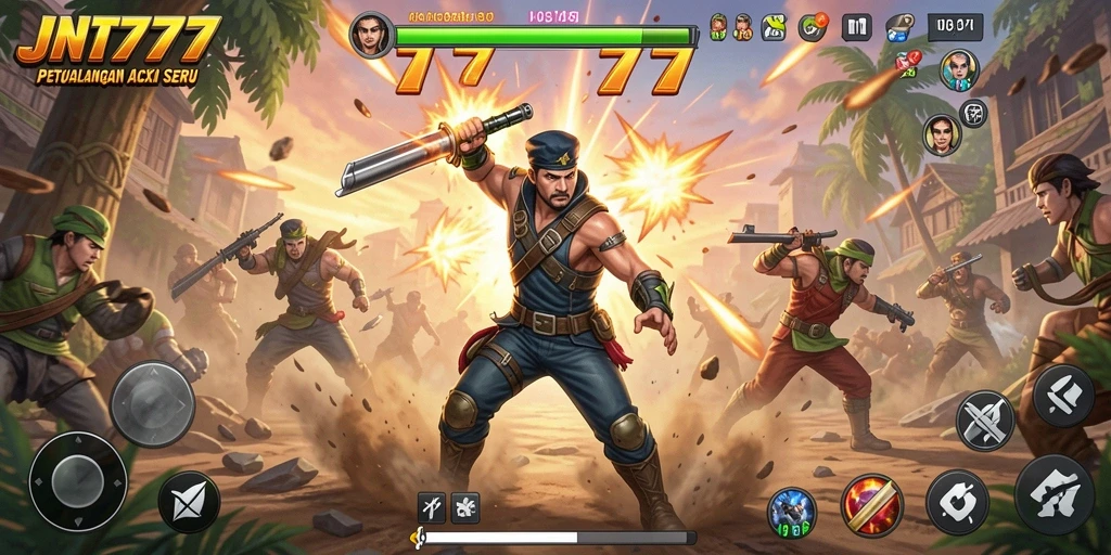 Screenshot JNT777 menampilkan aksi pemain dalam pertempuran mendebarkan.