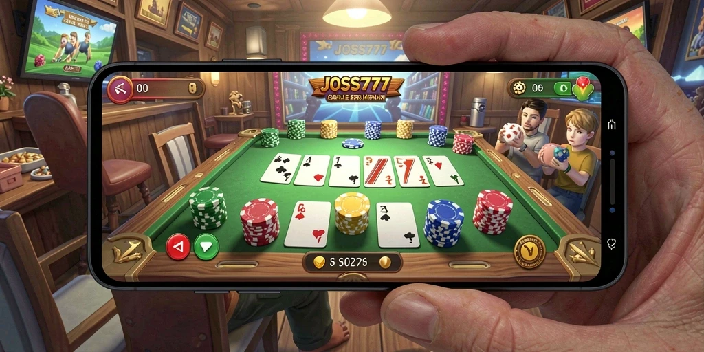 Tampilan gameplay seru dari JOSS777 saat bermain Gaple.