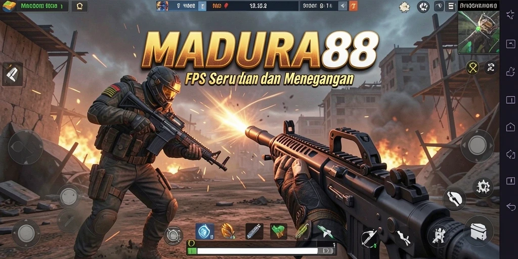 Tampilan gameplay intens dari MADURA88 saat pertempuran sengit.