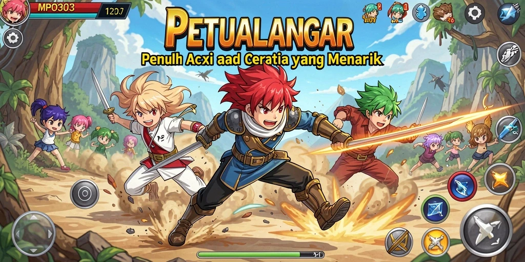 Tampilan gameplay <strong>MPO303</strong> dengan karakter anime yang mencolok.