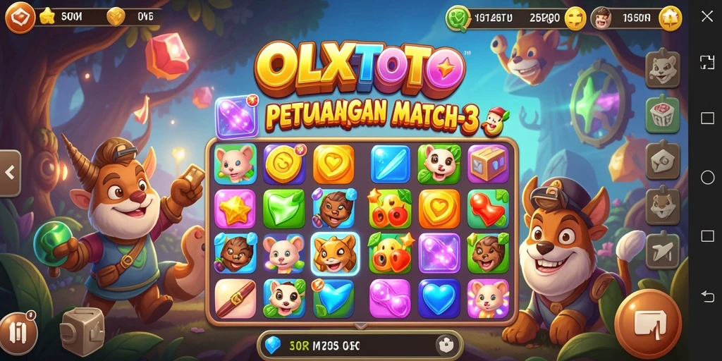 Gameplay Match-3 OLXTOTO yang penuh warna dan menantang.