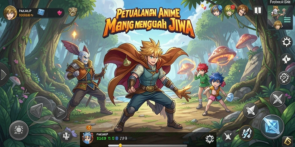 Screenshot PAKARJP menunjukkan aksi pertarungan karakter Anime.