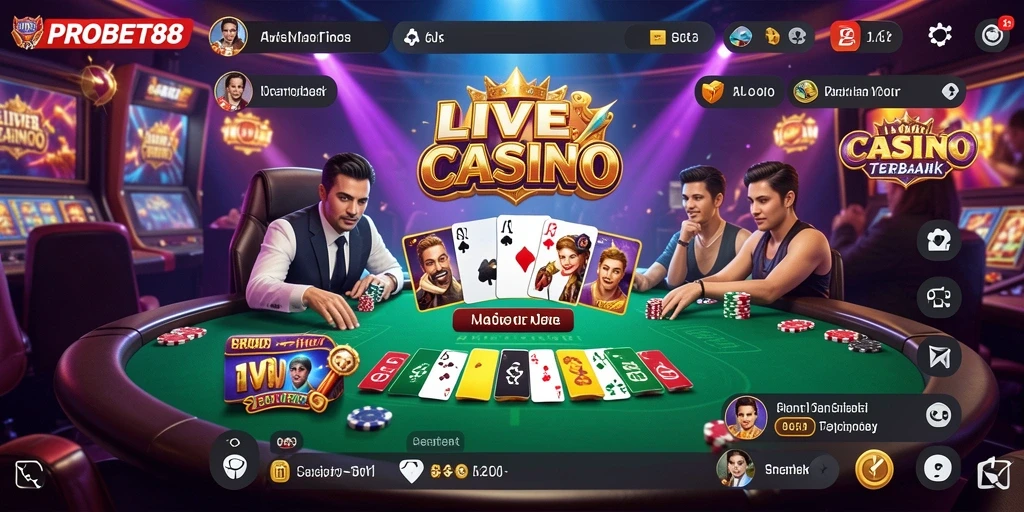Tampilan gameplay langsung di aplikasi PROBET88 dengan dealer profesional.