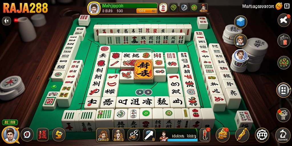 Screenshot gameplay <strong>RAJA288</strong> menampilkan aksi permainan Mahjong yang seru.