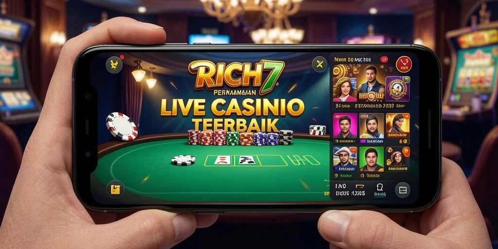 Gameplay RICH7 yang memukau dengan dealer langsung dan permainan yang menarik.
