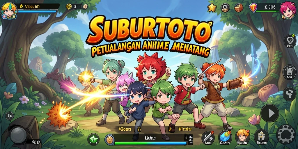 Screenshot SUBURTOTO menampilkan aksi seru dari karakter anime.
