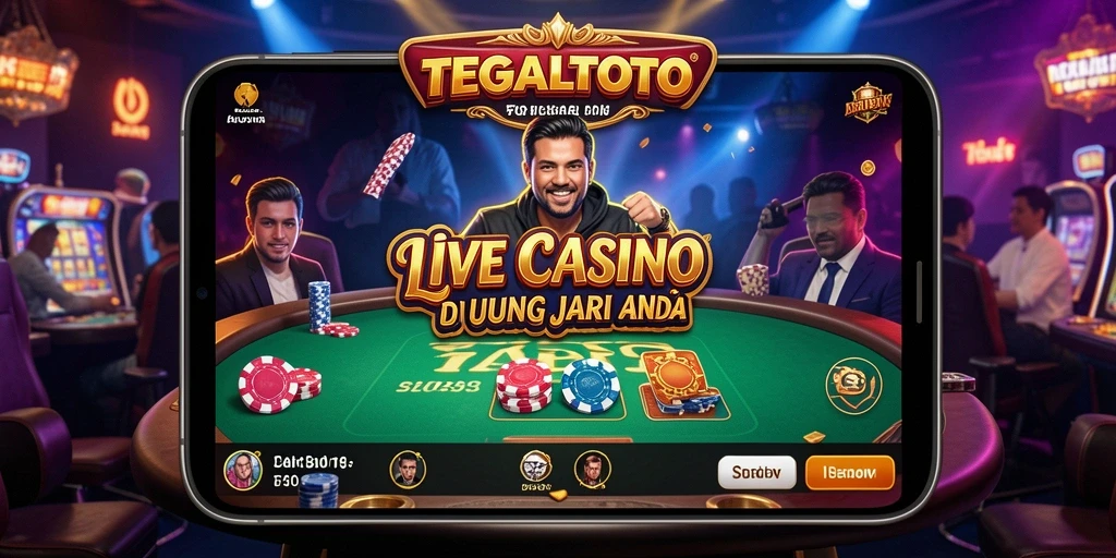 Screenshot gameplay TEGALTOTO dengan dealer langsung dan aksi permainan.