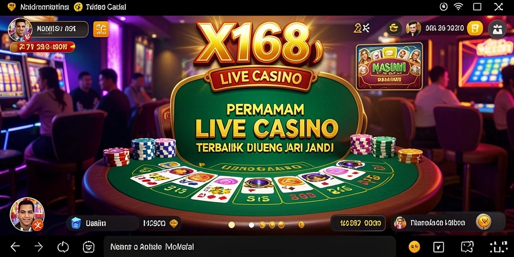 Tampilan gameplay Live Casino yang menarik dan interaktif di X168.